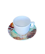 tasse à café + soucoupe Ocean plastique - Maison porcel  | Porcelaine