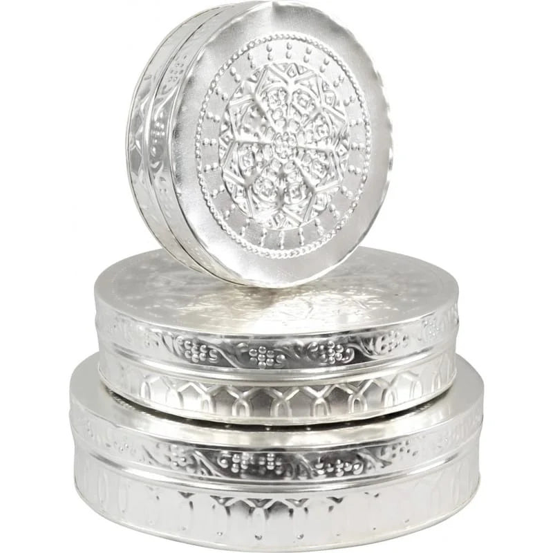 3 boîtes confiserie argent Nevada - Maison porcel  | Porcelaine