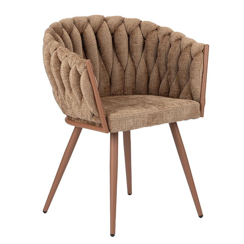 Chaise Wavee tweed camel