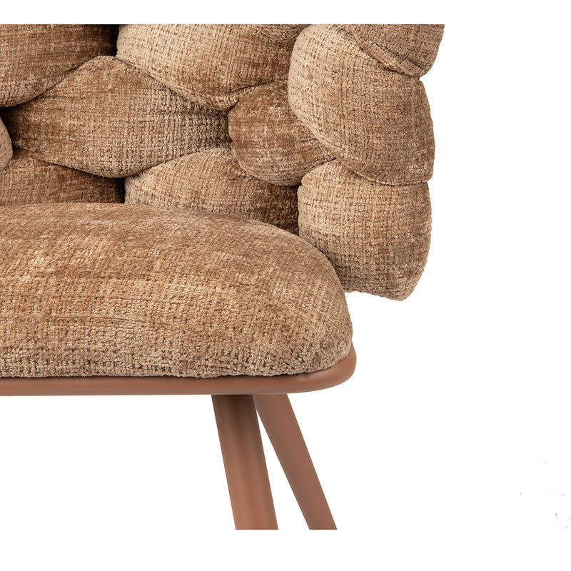 Chaise Roka tweed camel
