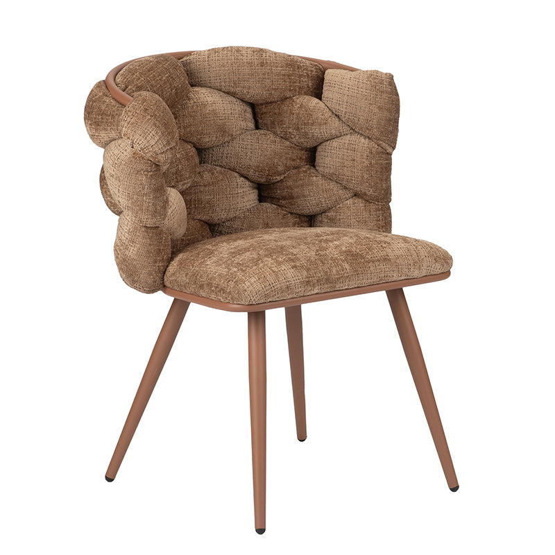 Chaise Roka tweed camel