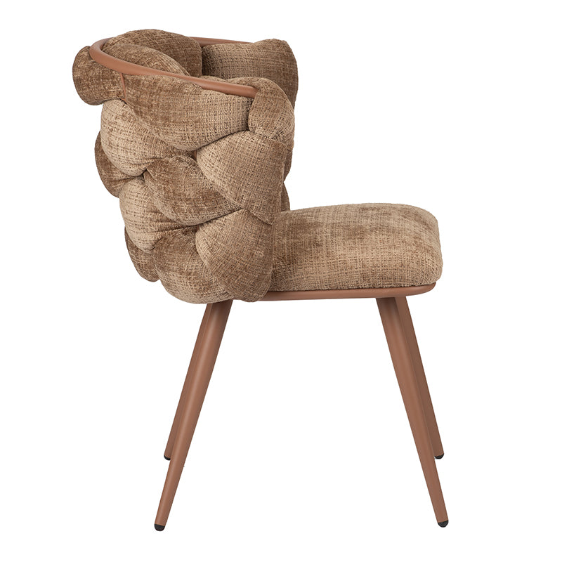 Chaise Roka tweed camel