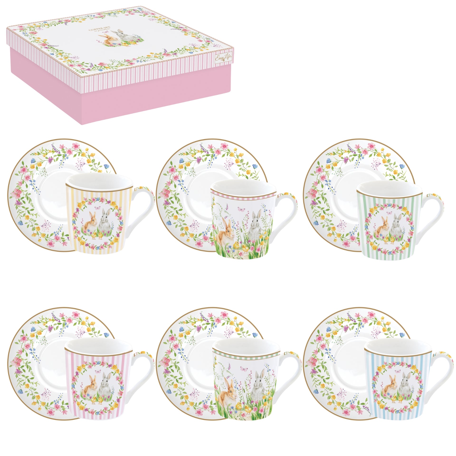 Coffret 6 tasses à café  - Happy Easter