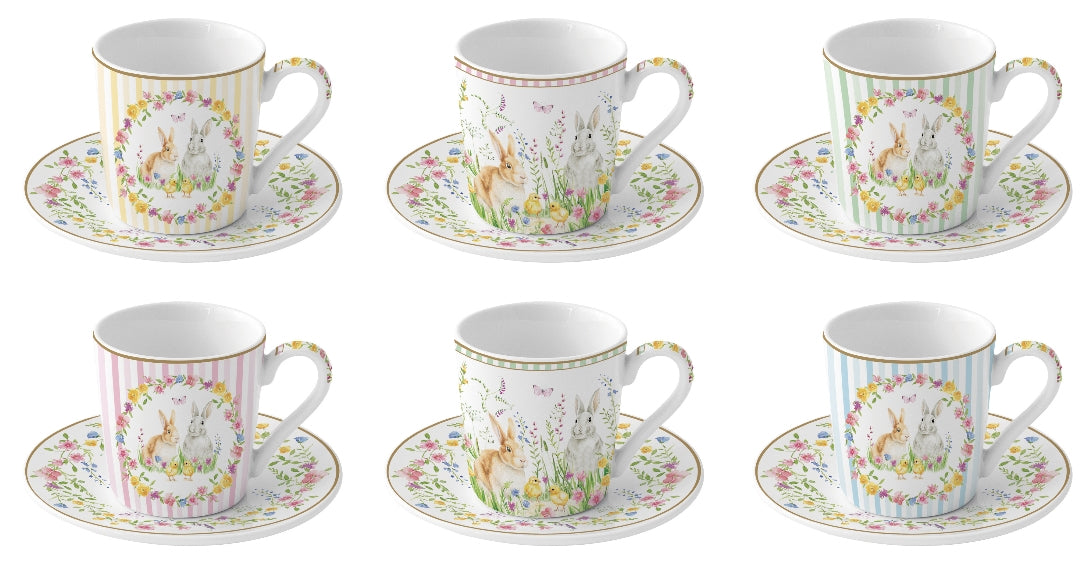 Coffret 6 tasses à café  - Happy Easter