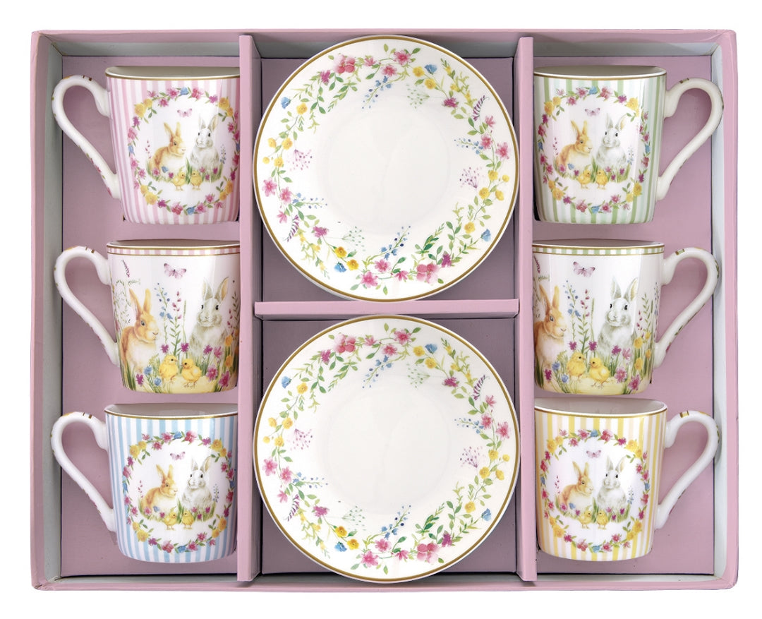 Coffret 6 tasses à café  - Happy Easter