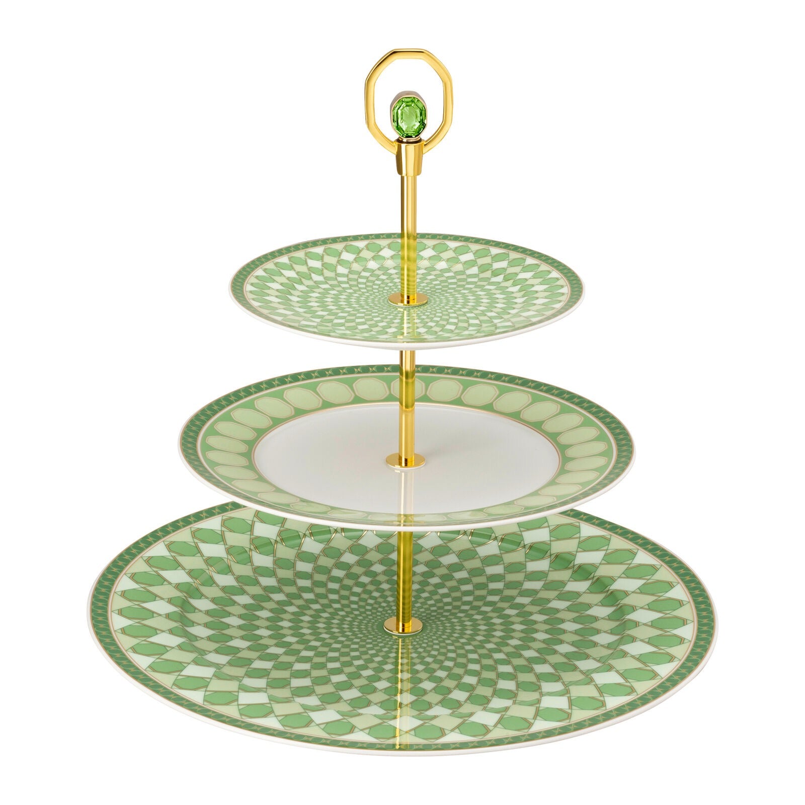 Plat 3 étages en porcelaine - Signum fern Swarovski