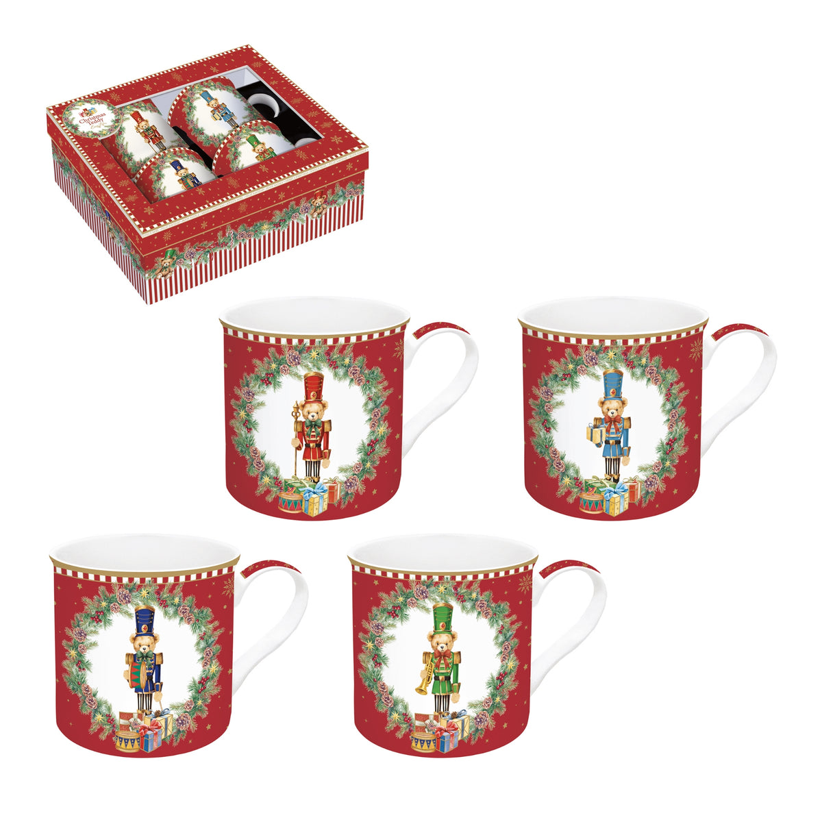 Coffret 4 mugs – Christmas Teddy