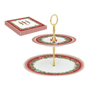 Plat 2 étages en porcelaine – Christmas Teddy