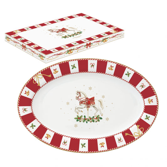 Plat rectangle 35cm en porcelaine - Christmas Tale