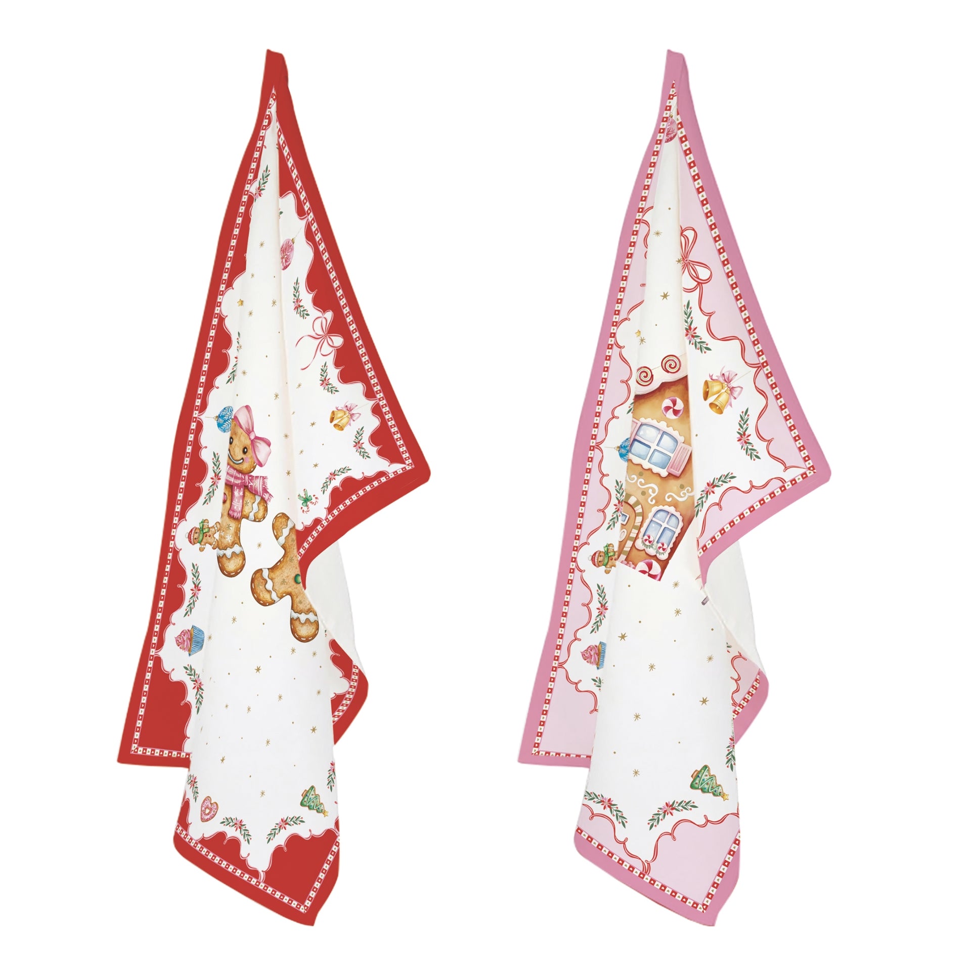 Set 2 torchons 100% coton - Sweet christmas