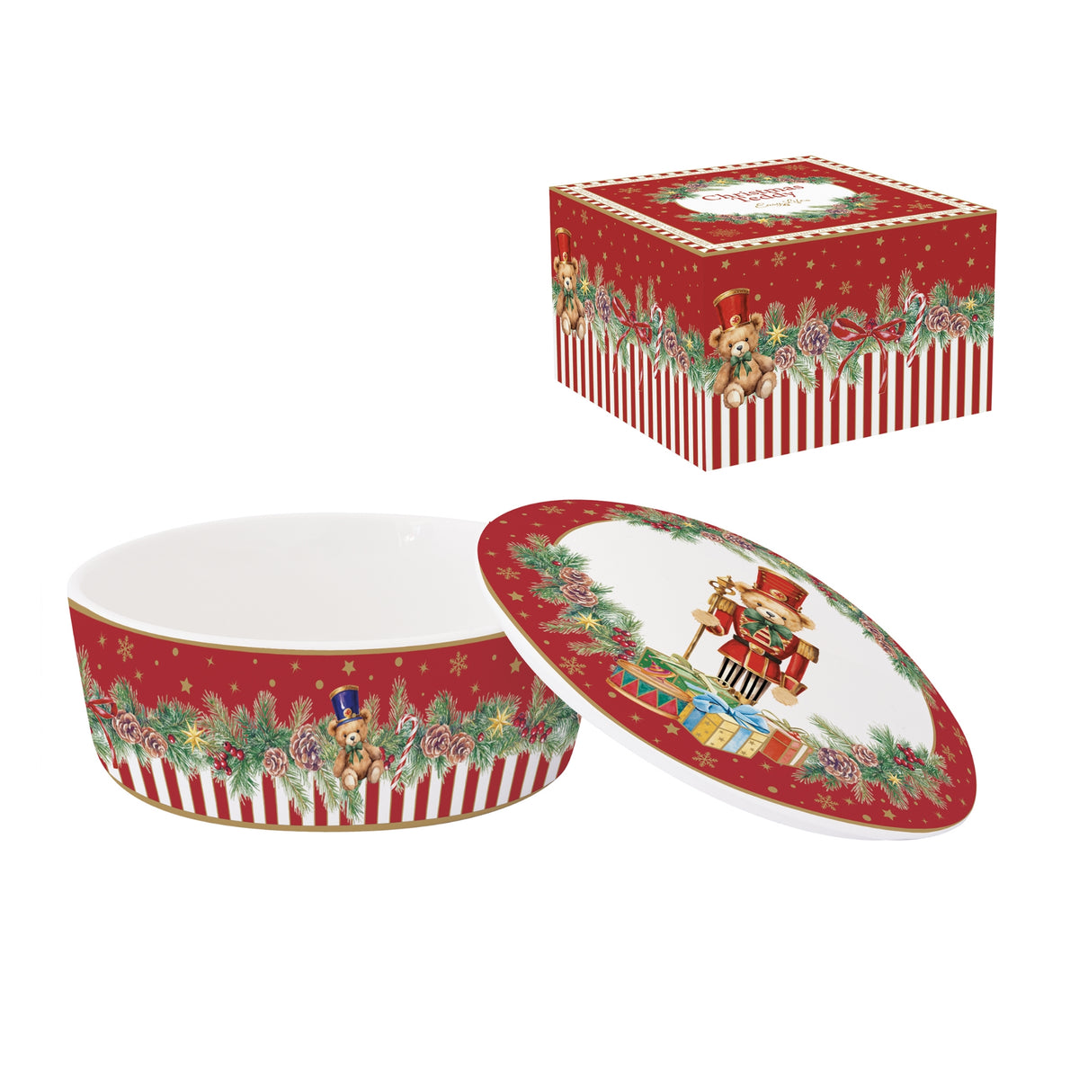 Bol apéritif avec couvercle – Christmas Teddy