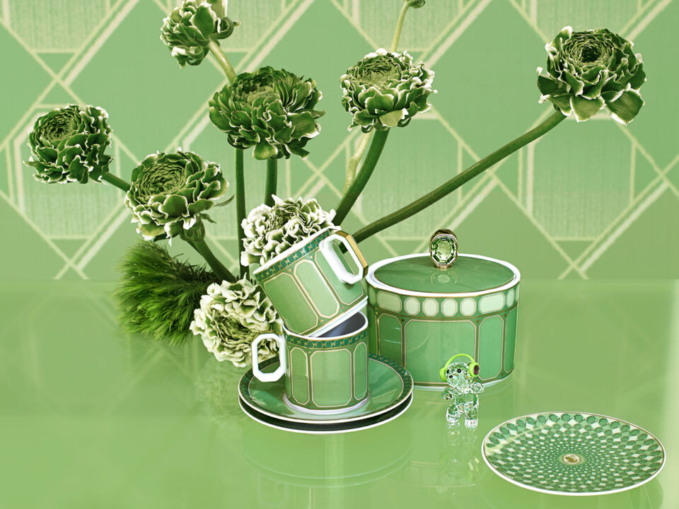 tasse à thé en porcelaine - Signum fern Swarovski