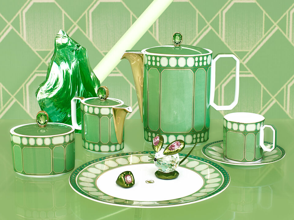 Assiette à dessert en porcelaine - Signum Fern Swarovski