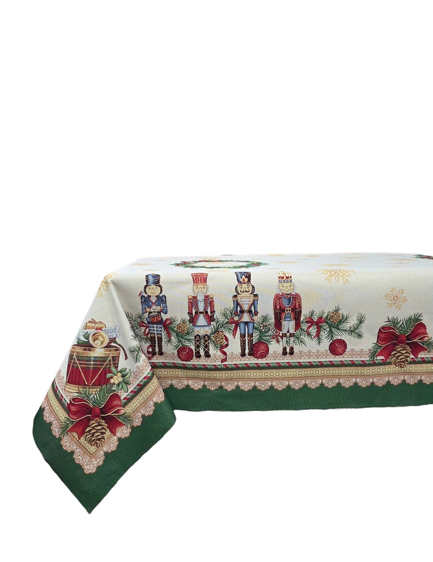 Nappe de Noël Luxe Casse noisette 140x240cm