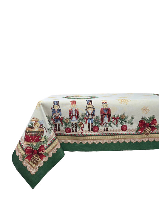 Nappe de Noël Luxe Casse noisette 140x240cm