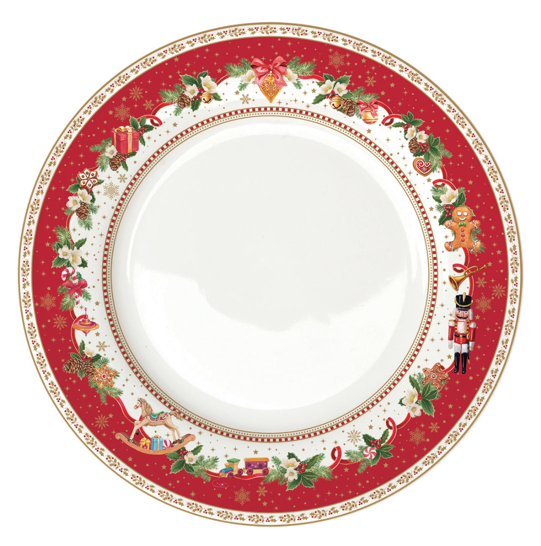 Assiette plate de Noël Christmas Memories en porcelaine au décor festif et chaleureux