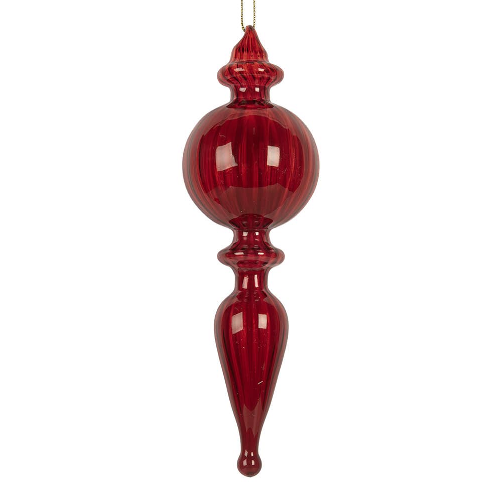Boule de Noël 17 cm en verre rouge