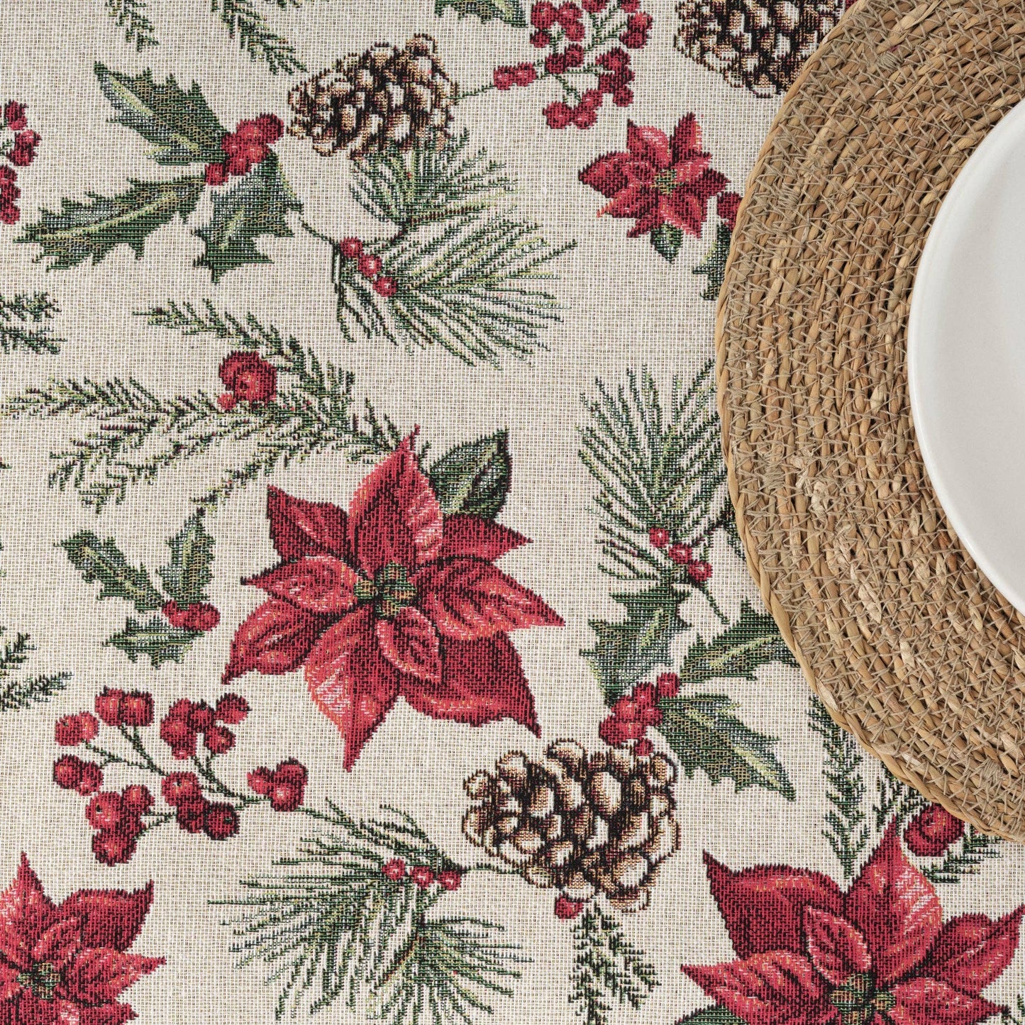 Nappe Anti-Taches – Poinsettia 220 cm