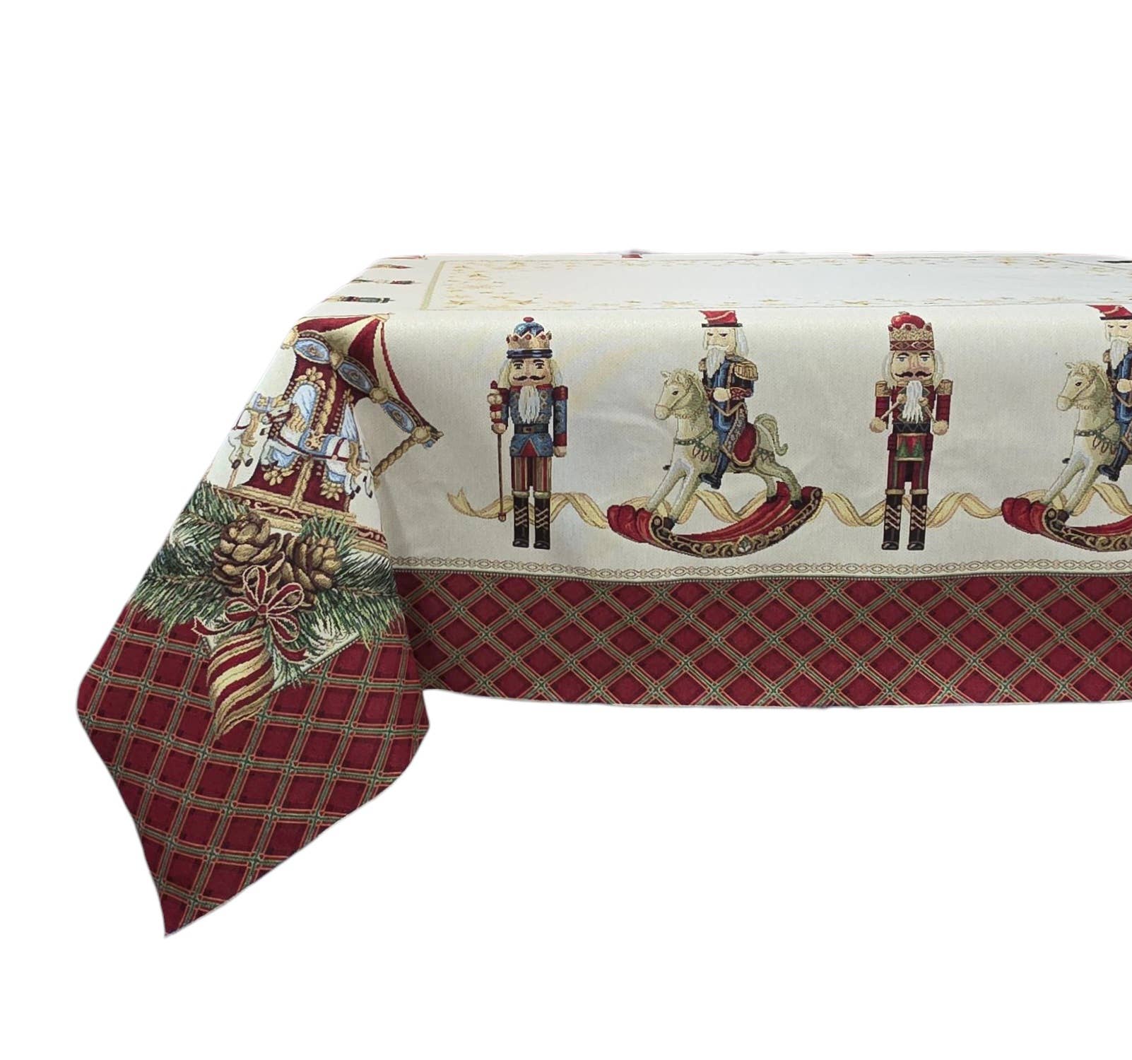 Nappe de Noël Casse-Noisette en Lurex 140x140cm