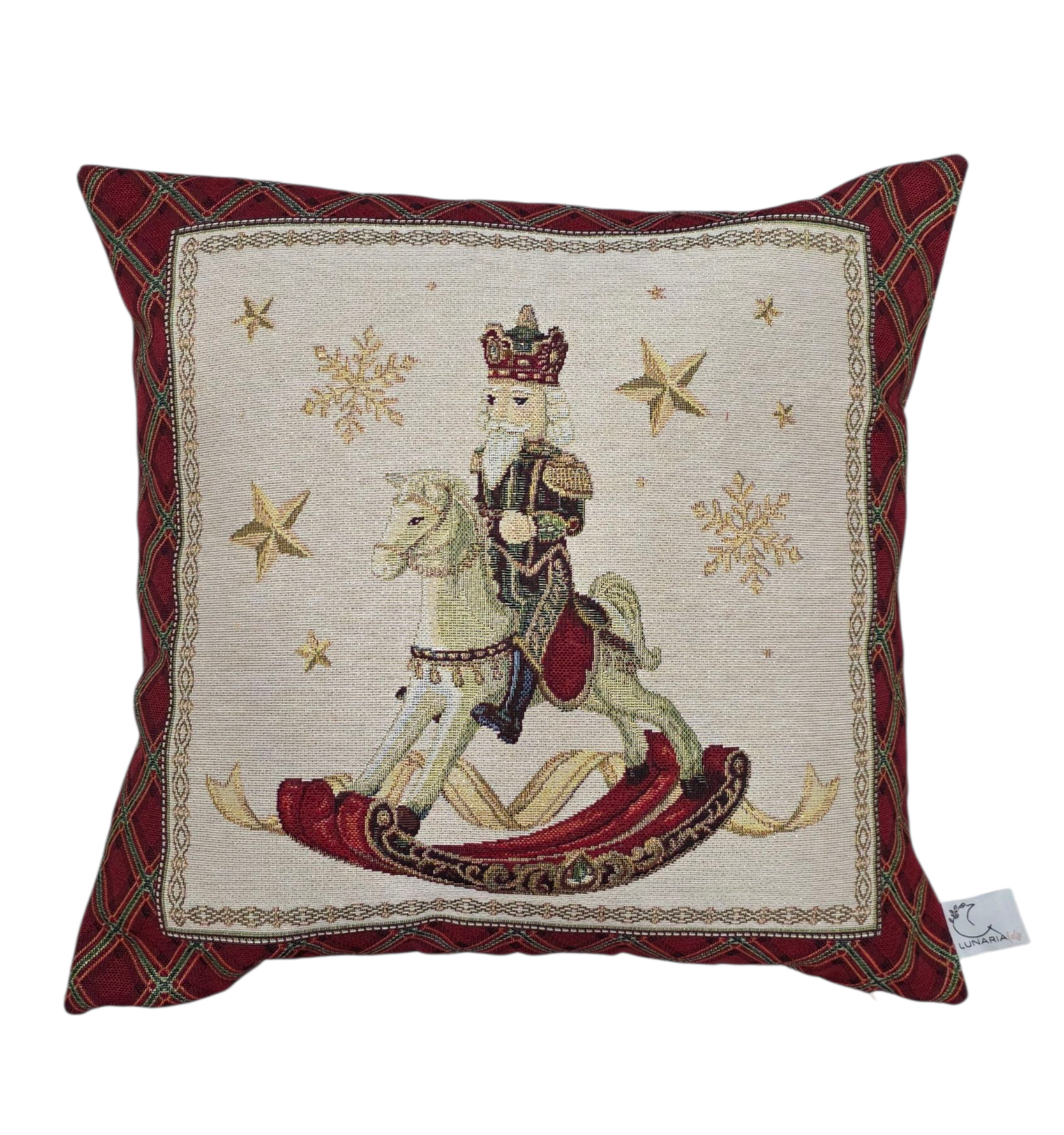 Housse de Coussin de Noël Casse-Noisette Lurex