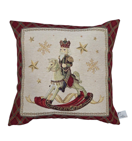Housse de Coussin de Noël Casse-Noisette Lurex