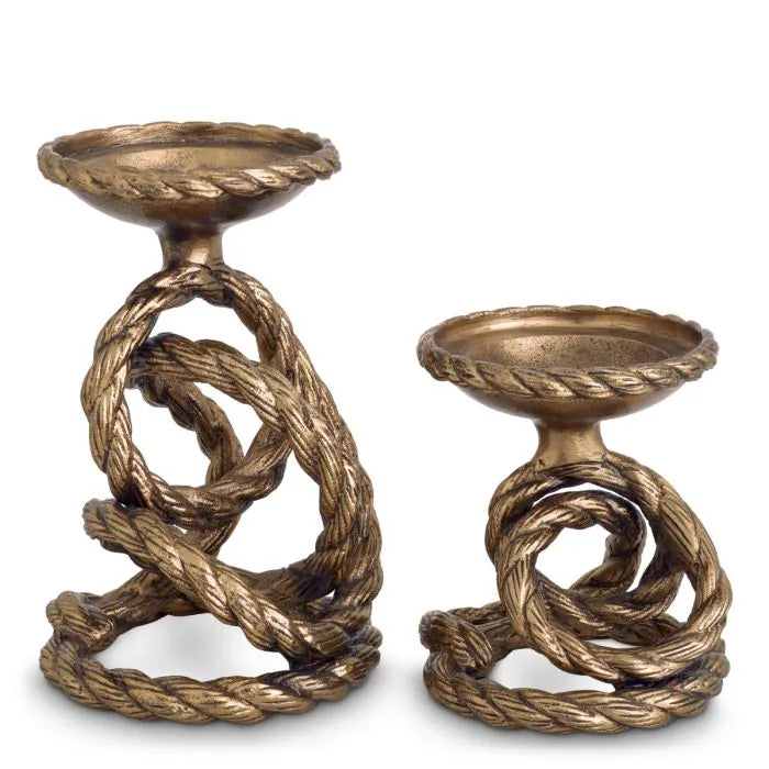Lot de 2 Bougeoirs Corwyn en Laiton – Eichholtz