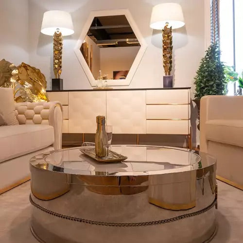 Table basse marbre blanc - Darian